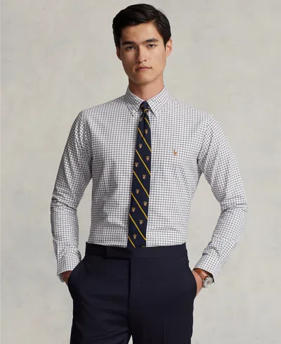 Polo Ralph Lauren Men's Classic-fit Oxford Shirt In 6140b White/wine Multi
