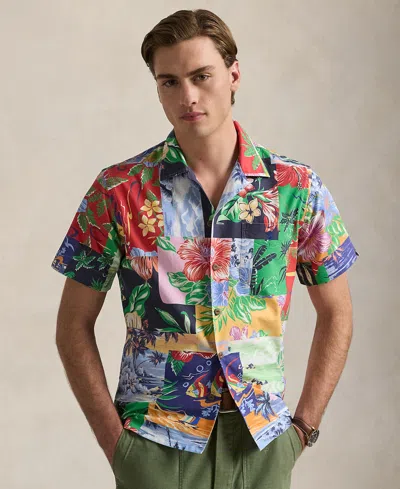 Polo Ralph Lauren Classic Fit Patchwork-print Oxford Shirt In Multi