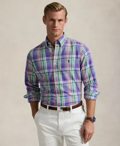 Polo Ralph Lauren Men's Classic-fit Performance Oxford Shirt In Prpl,green