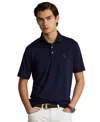 Polo Ralph Lauren Icon Logo Tipped Pique Polo Custom Fit In Refined Navy