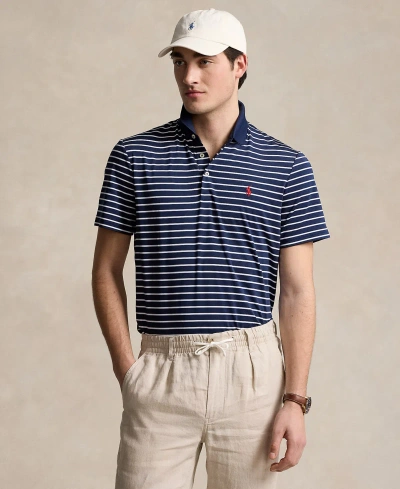 Polo Ralph Lauren Men's Classic-fit Performance Polo Shirt In Refined Navy,ceramic White