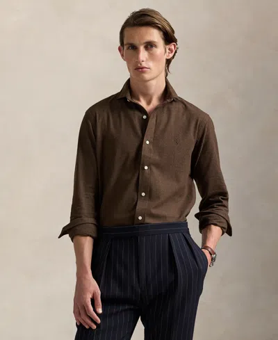 Polo Ralph Lauren Men's Classic-fit Performance Twill Shirt In Brown