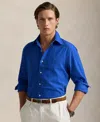 Polo Ralph Lauren Custom Fit Shirt In 6545f Dockside Blue Heather