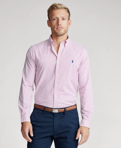 Polo Ralph Lauren Men's Classic-fit Performance Twill Shirt In Pink,white