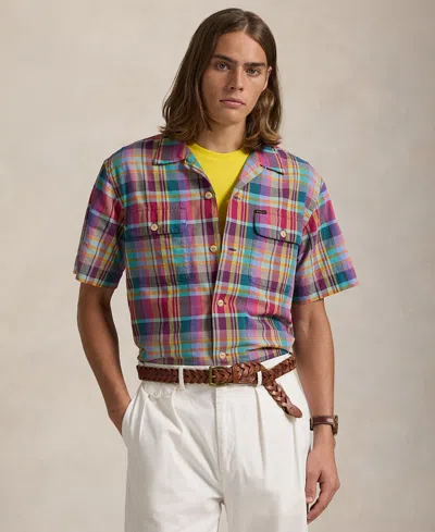 Polo Ralph Lauren Men's Classic-fit Plaid Oxford Camp Workshirt In Blue Multi