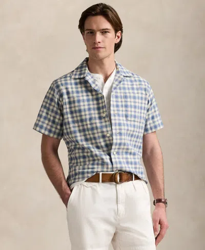 Polo Ralph Lauren Men's Classic-fit Plaid Oxford Camp Workshirt In Blue,cream