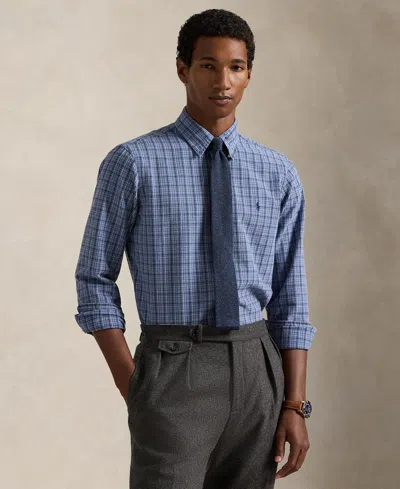 Polo Ralph Lauren Men's Classic-fit Plaid Oxford Shirt In Blue