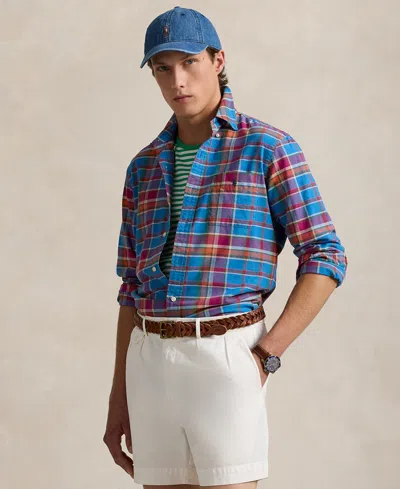 Polo Ralph Lauren Men's Classic-fit Plaid Oxford Shirt In Blue Multi