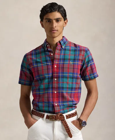 Polo Ralph Lauren Men's Classic-fit Plaid Oxford Shirt In Red Multi