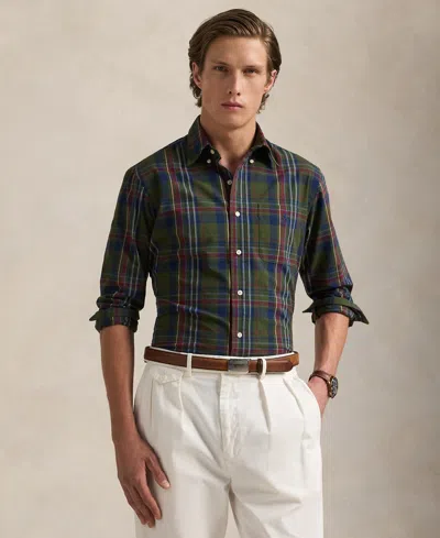 Polo Ralph Lauren Men's Classic-fit Plaid Performance Shirt In 6616b Olive Navy Multi