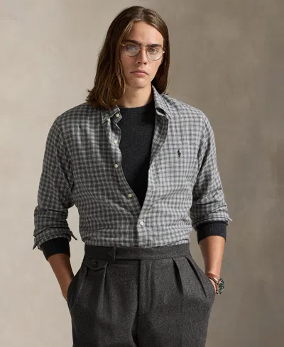 Polo Ralph Lauren Men's Classic-fit Plaid Twill Shirt In Gray
