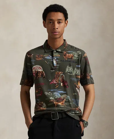 Polo Ralph Lauren Printed Polo Shirt In Green