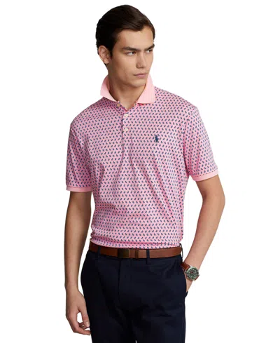 Polo Ralph Lauren Men's Classic-fit Print Soft Cotton Polo Shirt In Paisley Foulard Carmel Pink