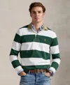 Polo Ralph Lauren Classic Fit Khaki Collar Rugby Shirt In Green
