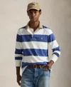 Polo Ralph Lauren Ralph Lauren Khaki-collar Striped Rugby Shirt In Blue