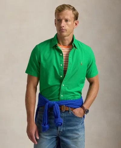 Polo Ralph Lauren Men's Classic-fit Short-sleeve Oxford Shirt In Green