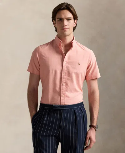 Polo Ralph Lauren Men's Classic-fit Short-sleeve Oxford Shirt In Pink
