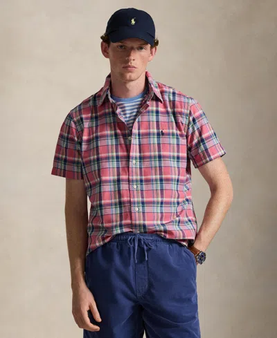 Polo Ralph Lauren Men's Classic-fit Short-sleeve Oxford Shirt In Red