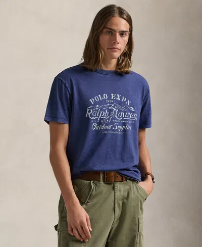 Polo Ralph Lauren Men's Classic-fit Slub Jersey Graphic T-shirt In Navy