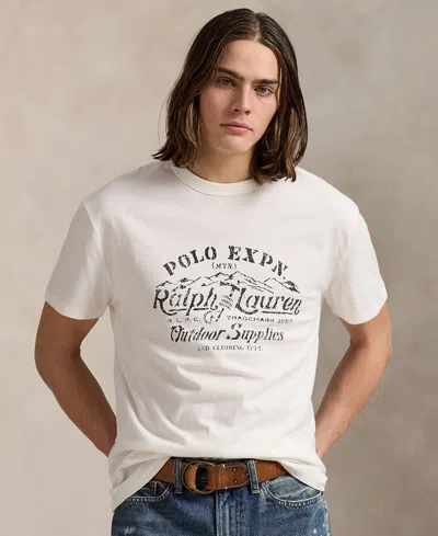 Polo Ralph Lauren Men's Classic-fit Slub Jersey Graphic T-shirt In White