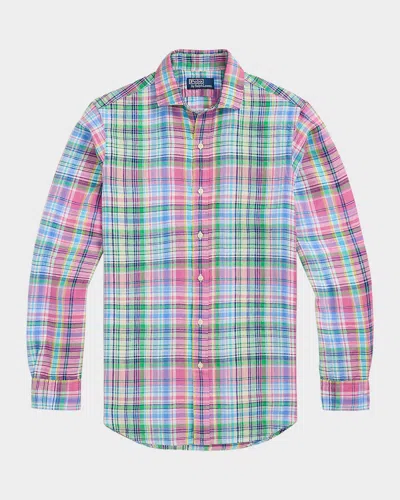 Polo Ralph Lauren Men's Classic-fit Slub Plaid Sport Shirt In Multi