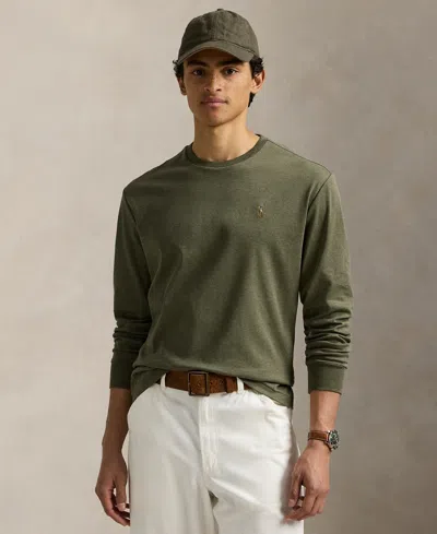 Polo Ralph Lauren Men's Classic-fit Soft Cotton Crewneck T-shirt In Service Green Heather