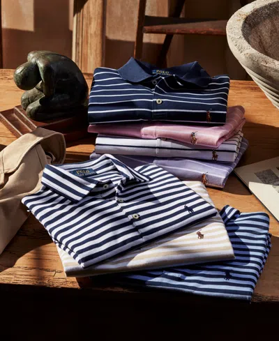 Polo Ralph Lauren Men's Classic-fit Soft Cotton Polo Shirt In French Navy,white