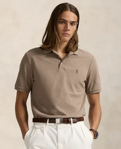 Polo Ralph Lauren Logo-embroidered Cotton-piqué Polo Shirt In Brown