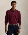 Polo Ralph Lauren Pima Cotton Long-sleeve Polo Shirt In Burgundy