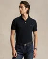 Polo Ralph Lauren Custom Slim Fit Mesh Polo Shirt In Black