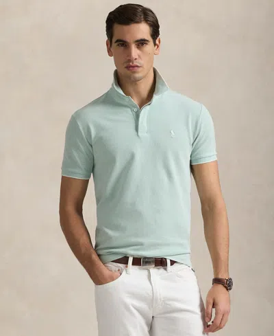 Polo Ralph Lauren Men's Classic-fit Stretch Oxford Mesh Polo In Celadon,white