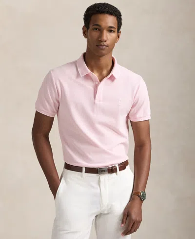 Polo Ralph Lauren Men's Classic-fit Stretch Oxford Mesh Polo In Garden Pink,white