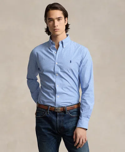 Polo Ralph Lauren Men's Classic-fit Stretch Poplin Shirt In Blue,white Check
