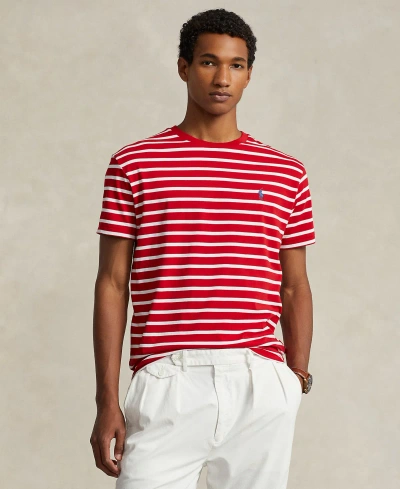 Polo Ralph Lauren Men's Classic-fit Striped Jersey T-shirt In Rl  Red,white