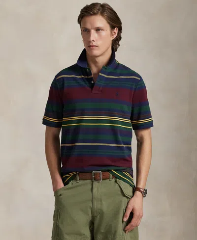 POLO RALPH LAUREN MEN'S CLASSIC-FIT STRIPED MESH POLO SHIRT