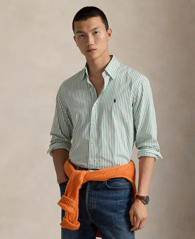 Polo Ralph Lauren Men's Classic-fit Striped Poplin Shirt In Green