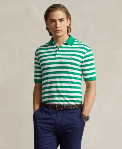 Polo Ralph Lauren Men's Classic-fit Striped Soft Cotton Polo Shirt In Cruise Green,white