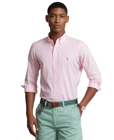 Polo Ralph Lauren Logo-embroidered Striped Shirt In Rosa