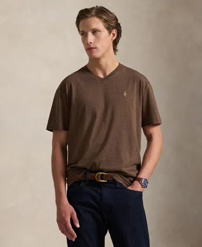 Polo Ralph Lauren Men's Classic-fit V Neck T-shirt In Brown