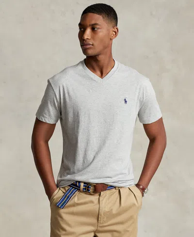 Polo Ralph Lauren Men's Classic-fit V Neck T-shirt In Gray
