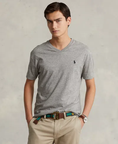 Polo Ralph Lauren Men's Classic-fit V Neck T-shirt In Gray