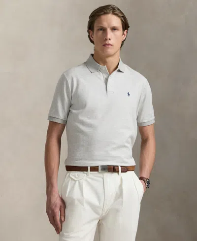 Polo Ralph Lauren Men's Classic Houndstooth Jersey Polo Shirt In White