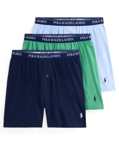 Polo Ralph Lauren Men's Classic Knit Boxer Briefs, 3-pack Set In Multi