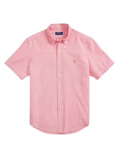 Polo Ralph Lauren Men's Classic Oxford Short-sleeve Sport Shirt In Sunrise Red