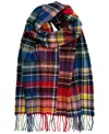 Polo Ralph Lauren Men's Woolen Plaid Scarf In Blue,red Multi