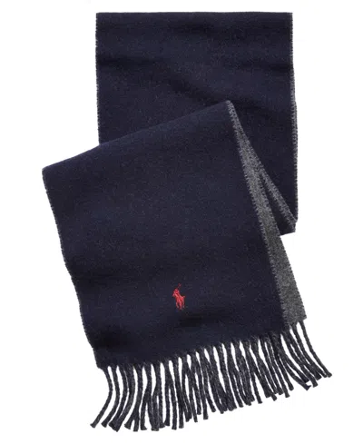 Polo Ralph Lauren Men's Classic Reversible Scarf In Navy,charcoal