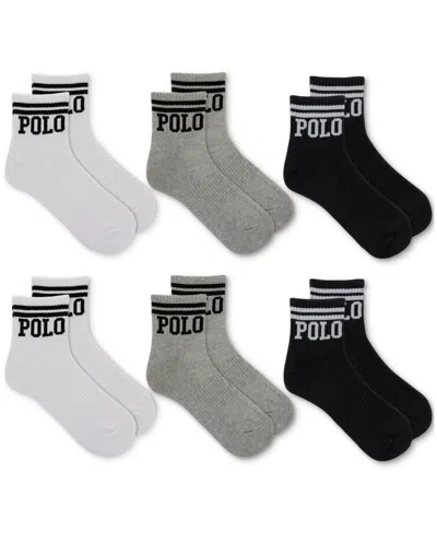 Polo Ralph Lauren Men's Classic Sports Double Bar Ankle Socks, 6-pack In Whast