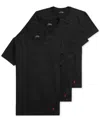 Polo Ralph Lauren Men's 3-pack V-neck Classic Undershirts In Polo Black