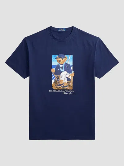 Polo Ralph Lauren Logo-print Cotton-jersey T-shirt In Blue