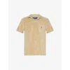 Polo Ralph Lauren Mens Coastal Beige Brand-embroidered Terry-texture Cotton-blend Polo Shirt
